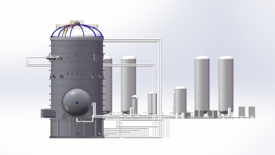 13 meter vertical high vacuum system integration